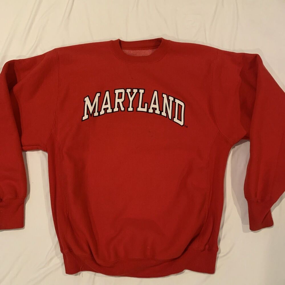 Vintage University of Maryland Terps Red Men's M Crewneck Steve And Barry’s